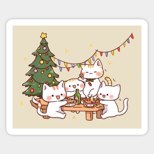 Christmas Party Cats Magnet